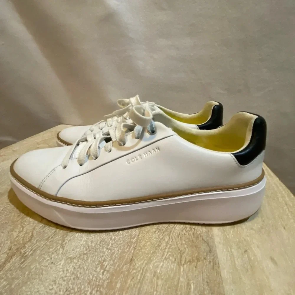 Cole Haan grand pro top spin leather sneaker 8.5 leather white - Picture 2 of 13